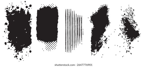 High Resolution Black Ink Splatter Textures.