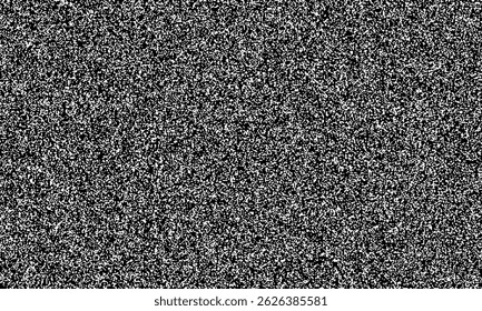 High resolution black and white bitmap texture with random noise pattern. Pixelated static background resembling TV interference or digital glitch screen. Seamless monochrome noise texture.