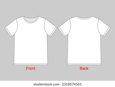 High Resolution Blank Plain T Shirt  Front and back - White T Shirt Template