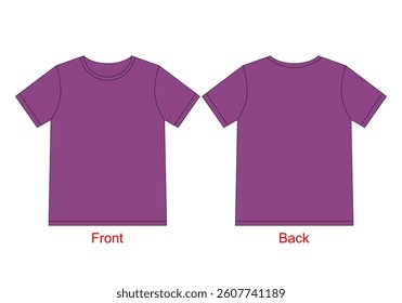 High Resolution Blank Plain T Shirt  Front and back - Plum T Shirt Template