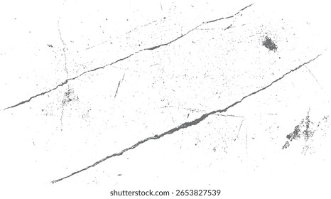 Textura grunge rachada de alta resolução com linhas quebradas naturais e manchas de poeira angustiadas. Fundo abstrato branco mínimo.
