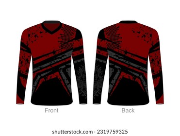 High Resolution Cycling Jersey Design New Black and Red Maroon - Best Bike Jersey Template Graphic