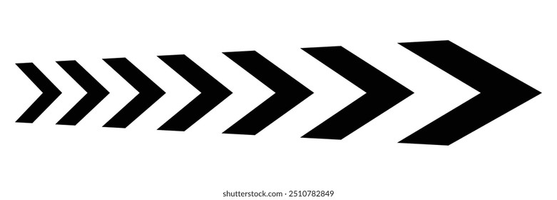High resolution Dynamic moving arrow symbol isolated on transparent background.