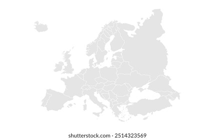 High resolution Europe map vector, Europe map silhouette vector.