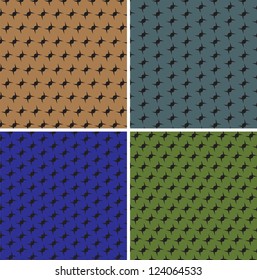 High resolution four patterns of houds tooth seamless fabric pattern. Vector 10 EPS