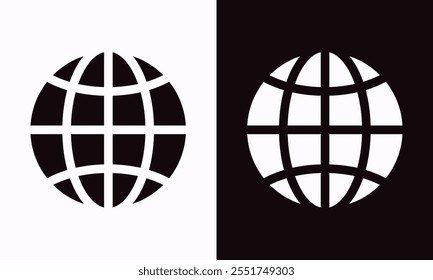 High resolution globe or website icon isolated on transparent background. design element for Website, app, business card, cv.Globes Icons and Symbols.