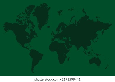 High resolution green map of the world.