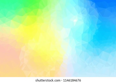 High resolution illustration based on colorful triangles