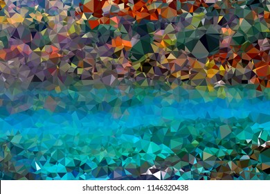 High resolution illustration based on colorful triangles