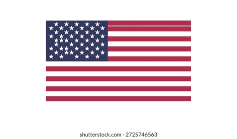 Ilustración de alta resolución de la bandera nacional de los Estados Unidos de América con su icónico patrón de estrellas y rayas.