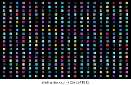 High resolution image of a colorful pixel grid on a black background.