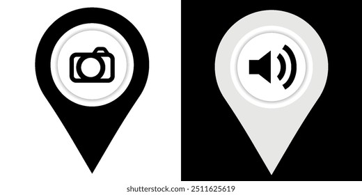 High resolution location pin or maps marker icon isolated on transparent background.