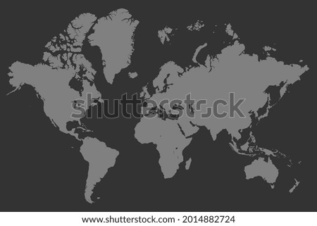 High resolution map of the world. High detail grey world map