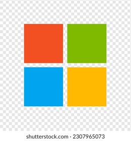 High resolution Microsoft logo isolated on transparent. vector icon