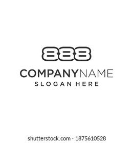 High resolution number 888 black and white logo design