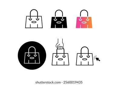 High Resolution Shopping Bag Icons Collection for Online Shopping, Customizable Shopping Bag Vector Icons for Graphic Projects, shopping bag, isolated icons, marketing icons, modern logo