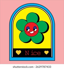 High resolution trendy cartoon label design for digital projects