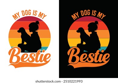 High resolution T-shirt illustration for printing. Life Is Better With a Dog t-shirt design, Dog t-shirt illustration.