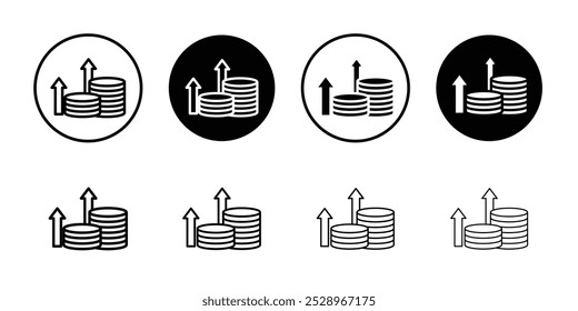 High revenue icon linear logo isolated