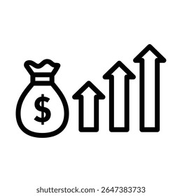 High revenue icon outline set sign
