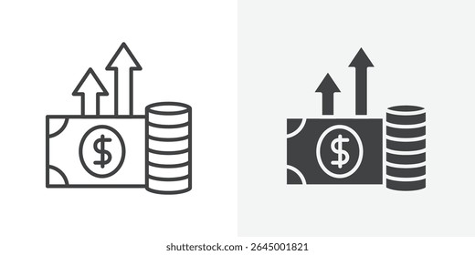 High Revenue icon Outline vector sign