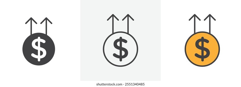 High revenue icon pack. Vector illustration. EPS10