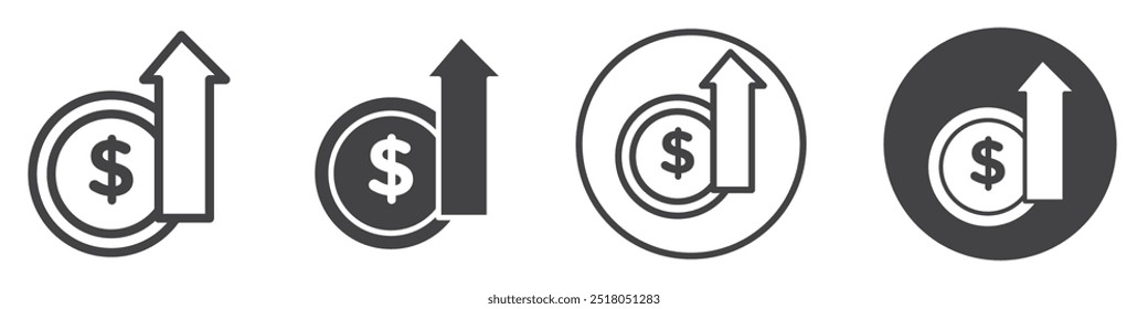 High revenue icon thin line illustration