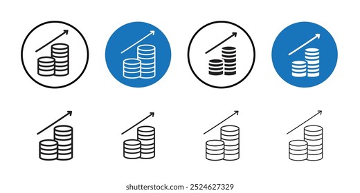 High revenue icon Thin line art collection