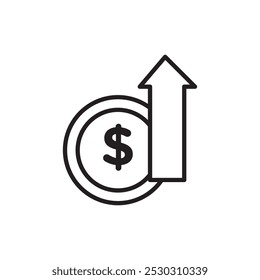 High revenue icon Thin line art isolated