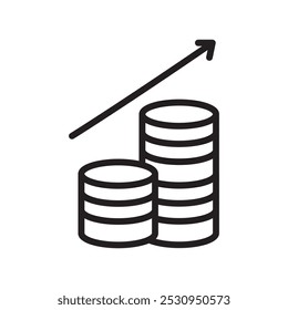 High revenue icon Thin line flat illustration