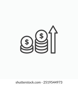 High revenue thin liner icon isolated