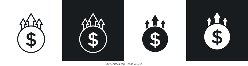 Icono de Vector de alta recaudación en blanco y negro. Ilustración EPS 10