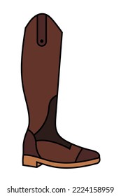 High riding boots pictogram vector illustration.