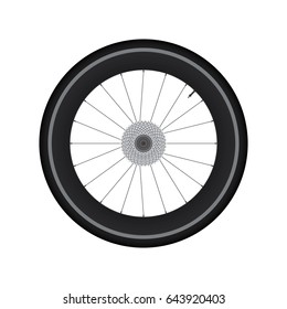 High Rim Wheel Road Bike with gear vector
