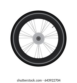 High Rim Wheel Road Bike with gear vector
