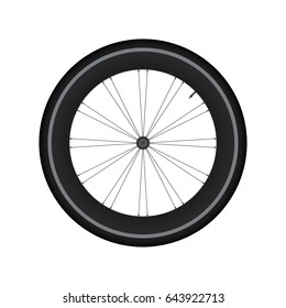 High Rim Wheel Road Bike vector