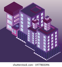 High Rise Building Isometric Vector Illustration