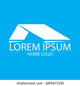 high rise building logo. vector logo. white building and blue background.