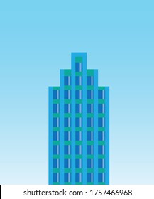high rise building under blue sky day time.flat design.vector illustration.