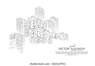 A high - rise graphic design consisting of binary numbers.