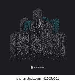 A high - rise graphic design consisting of binary numbers.
