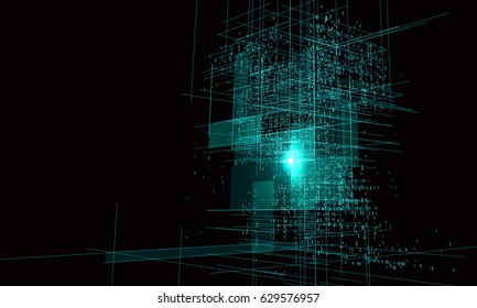 A high - rise graphic design consisting of binary numbers.