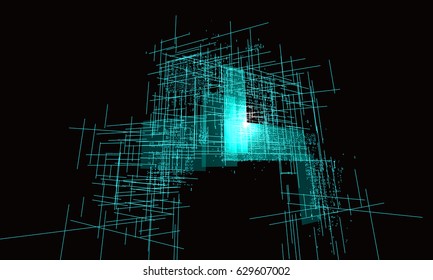 A high - rise graphic design consisting of binary numbers.