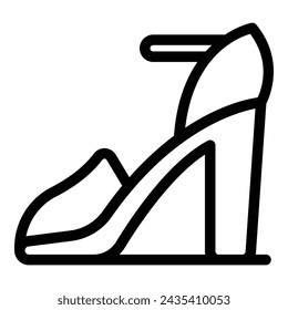 High rise sandals icon outline vector. Chic ladylike pumps. Voguish shoes boutique