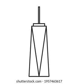 High rise skyscraper building simplicity outline style. Vector illustration