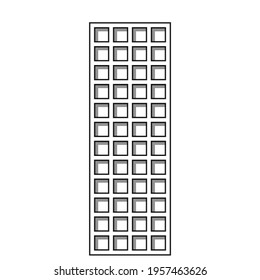 High rise skyscraper building simplicity outline style. Vector illustration