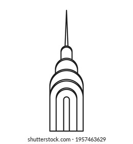 High rise skyscraper building simplicity outline style. Vector illustration