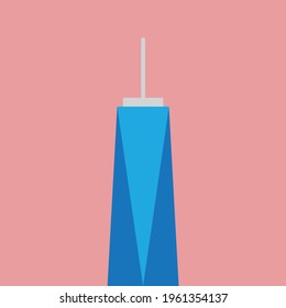 High rise skyscraper building simplicity outline style.