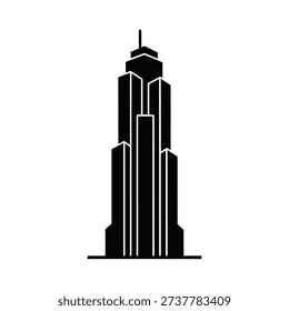 High rise skyscraper icon building silhouette vector illustration isolated