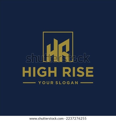 High Rise Text Logo, building or skyscraper Design Template